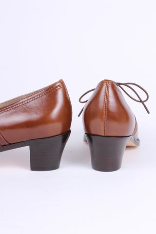 Everyday walking Oxford shoes 30s / 40s - Nougat Brown - Emily - memery