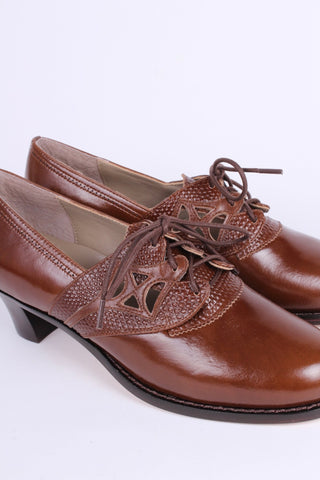 Everyday walking Oxford shoes 30s / 40s - Nougat Brown - Emily - memery