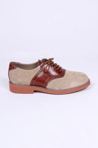 Men's 1950s style oxford saddle shoe - Cognac/Sand - Elliot - memery