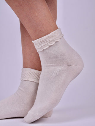 Socks with pattern - Off - white - Matilda - memery