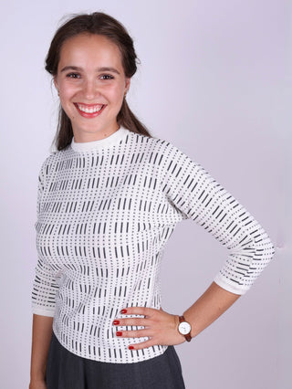 Sophisticated 1950s vintage style pullover with pattern - Molly - memery