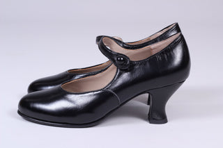 Vintage inspired 20's Mary Jane pumps - Black - Asta - memery