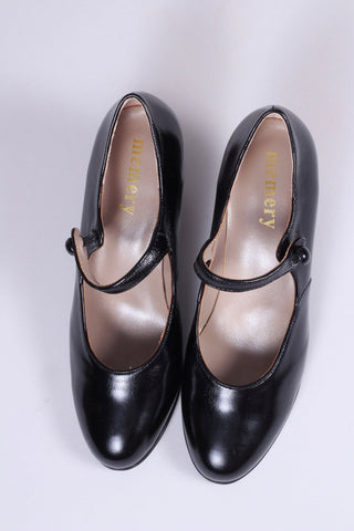 Vintage inspired 20's Mary Jane pumps - Black - Asta - memery