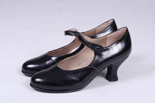 Vintage inspired 20's Mary Jane pumps - Black - Asta - memery