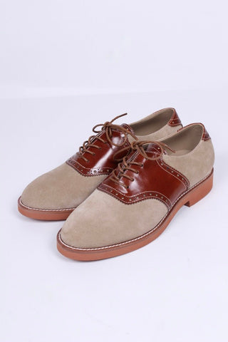 Women's 1950s style oxford saddle shoe - Cognac/Sand - Elliot - memery